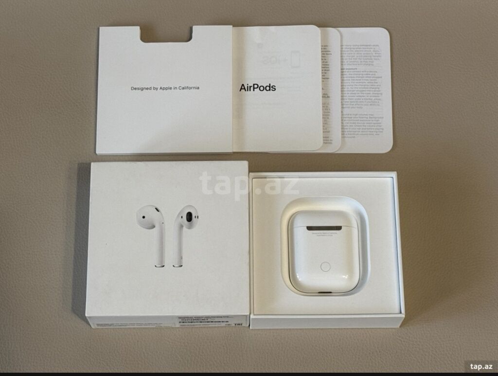 Apple AirPods 2 Original. Əla vəziyyətdədir. Bütün funksiyaları — Qulaqcıqlar, Bakı (2)