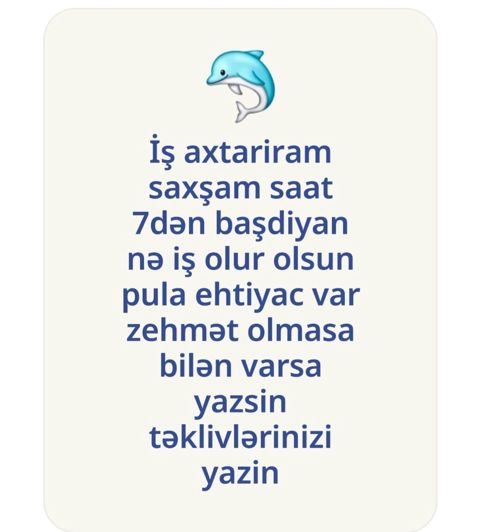 Axşam saat 19:00-dan başlayan ikinci iş axtarıram. Gündəlik əsaslı — Bakı