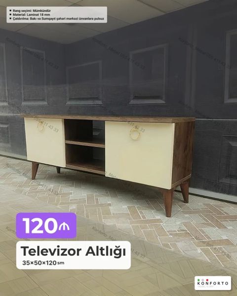 Televizor altlığı – 35×50×120 sm - Material: 18 mm laminat - Rəng — Bakı