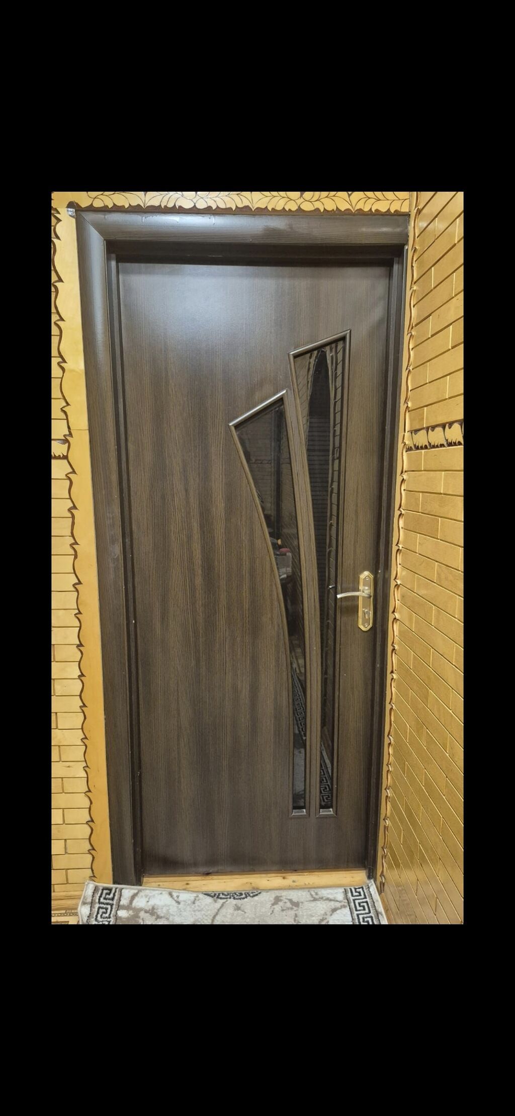 Metaldan giriş qapısı – şüşəli dekorlu model - Material: möhkəm metal — Pəncərələr, qapılar, balkonlar, Mehdiabad