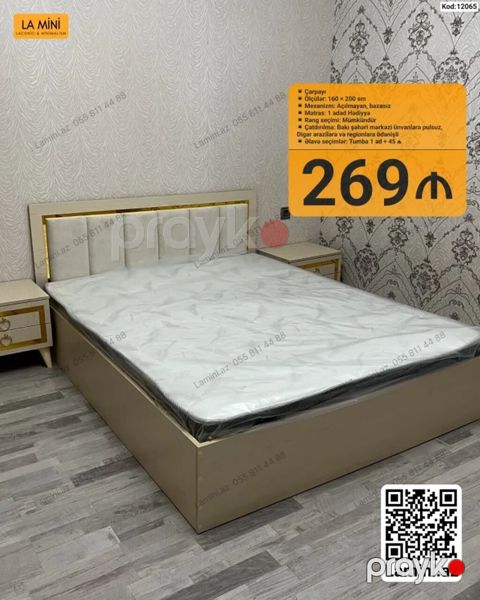 LA Mini yataq dəsti – Kod: 12065 - Çarpayı - Ölçülər: 160 x 200 sm — Bakı
