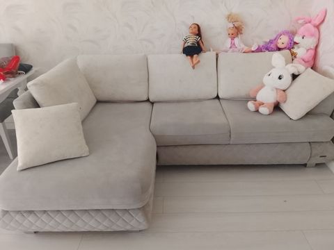 Künc divan, İşlənmiş, Açılan, Bazalı, Vеlur parça, Çatdırılma yoxdur — Bakı