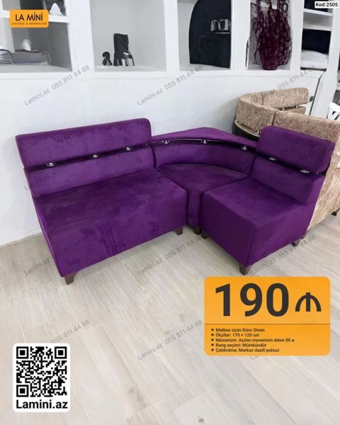 Məhsul: Mətbəx üçün künc divan Ölçülər: 170 120 sm Mexanizm — Bakı