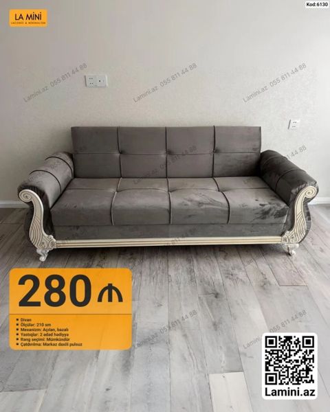 Məhsul: Divan (Kod: 6130) - Qiymət: 280 - Ölçü: 210 sm - Mexanizm — Bakı