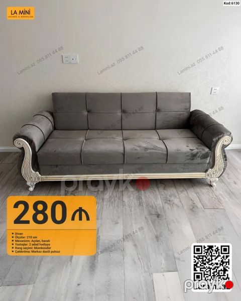 Məhsul: Divan (Kod: 6130) Xüsusiyyətlər: - Ölçü: 210 sm - Mexanizm — Bakı