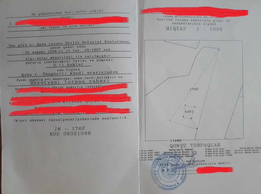 11 sot torpaq sahəsi, Təngəaltı k — Torpaq, Quba (9)
