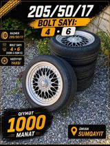17-lik disk və şin dəsti satılır. Ölçü: 205/50/17 Bolt sayı: 4 və 6 — Диски