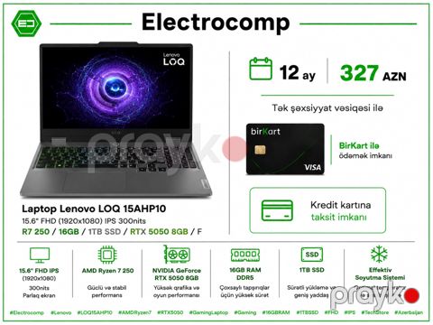 Noutbuk Lenovo LOQ 15AHP10 — Bakı