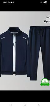Kişi idman kostyumu – 2 hissəli dəst (jaket + şalvar). Rəng: tünd göy — Мужская одежда