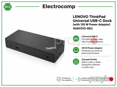 Lenovo ThinkPad Universal Usb-c Dock (with 135W Power Adapter) – 40AY013-5EU — Bakı