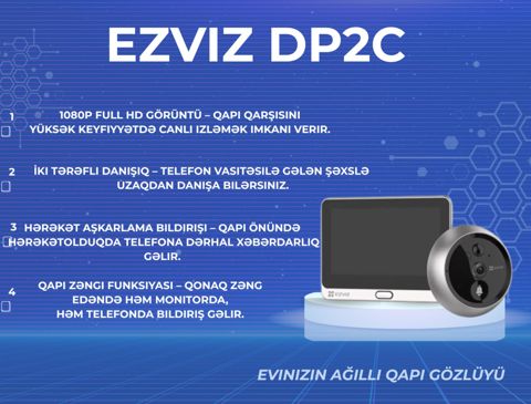 Ezviz ağıllı qapı zəngi DP2C — Bakı