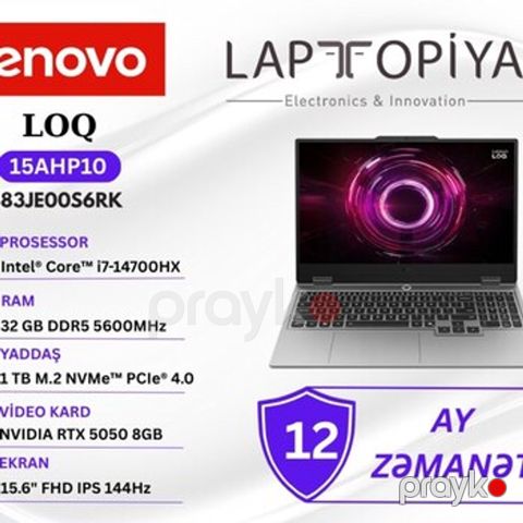 Lenovo loq 15IRX10 83JE00S6RK — Bakı