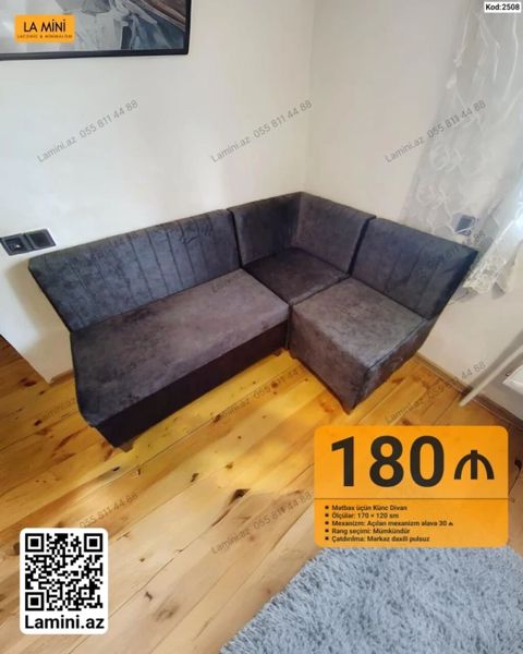 Mətbəx üçün künc divanı - Ölçülər: 170 120 sm - Mexanizm: Açılan — Bakı