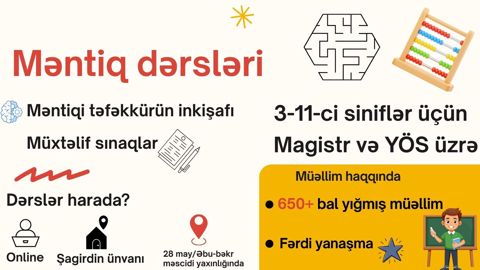 Məntiq dərsləri – YÖS və 3–11-ci siniflər üçün