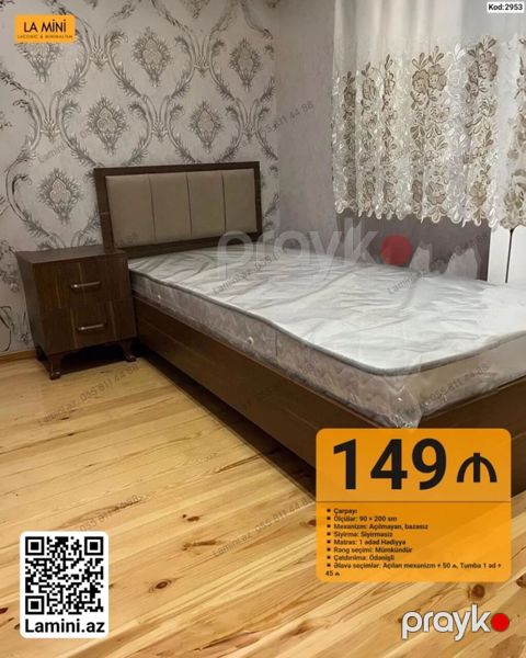 Çarpayı dəsti – LA Mını (Kod: 2953) - Ölçü: 90 200 sm - Mexanizm — Bakı
