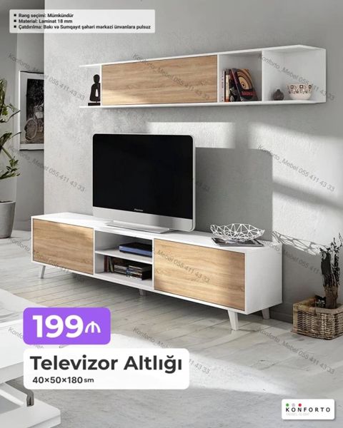 Televizor altlığı və asma rəf dəsti Ölçülər: - Televizor altlığı — Bakı