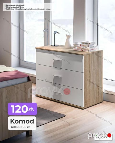 Məhsul: Komod Ölçü: 40 90 90 sm Material: 18 mm laminat Rəng — Bakı