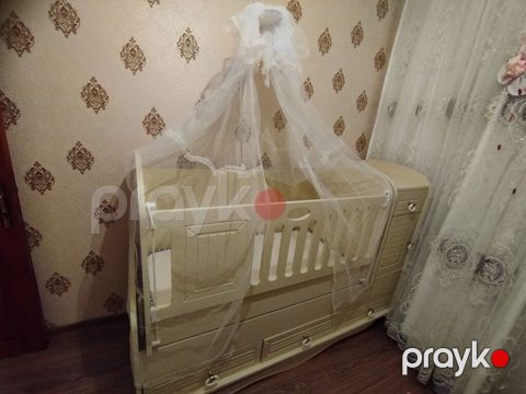 Beşik-çarpayı dəsti - Rəng: krem - Material: MDF/taxta kombinasiyası — Bakı
