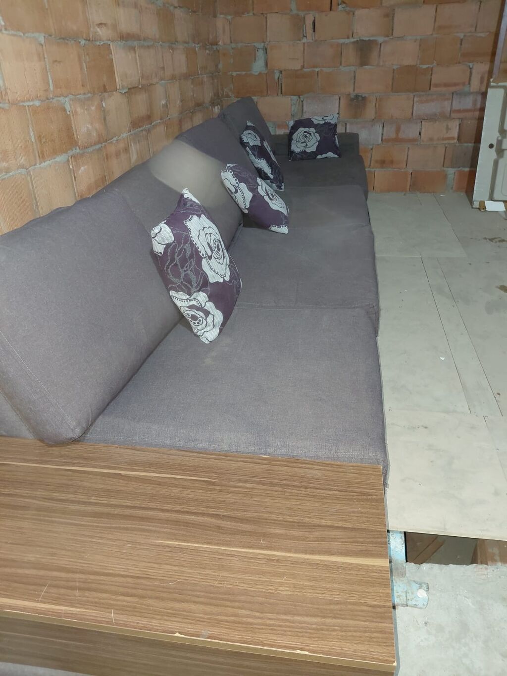 Uzun künc divanı – taxta sandıq moduluyla - Model: düz, çoxoturacaqlı — Divanlər, Qobu (3)