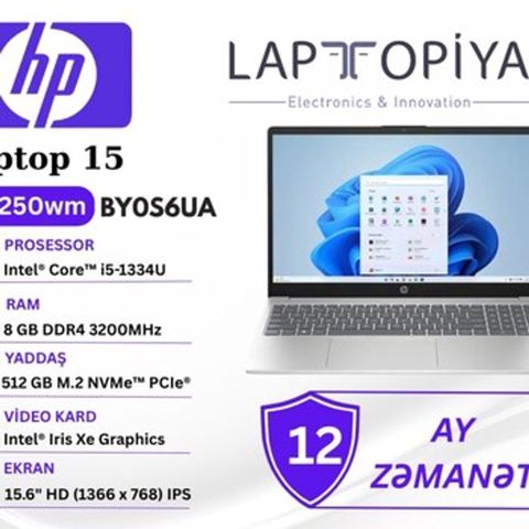 HP Laptop 15-fd0250wm BY0S6UA — Bakı