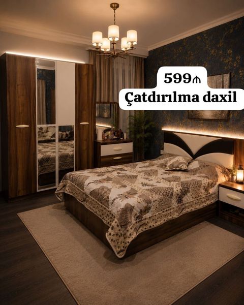 Yataq dəsti satılır çatdırılma daxil 599₼. Matrası var.Ünvan Binəqədi — Bakı