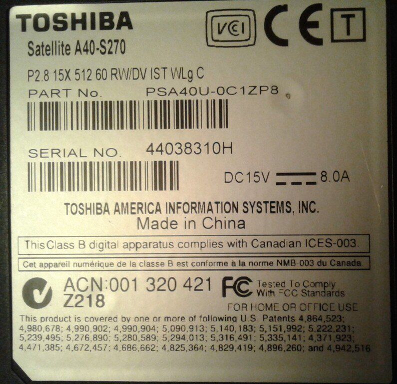 Noutbuk "Toshıba Satellite A40-S270" — Noutbuklar, Bakı (9)