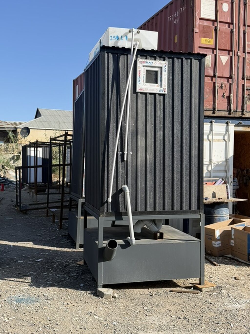 Metal karkaslı, konteyner tipli mobil tualet kabinəsi - Ölçü — Santexnika, Fatmayı (6)