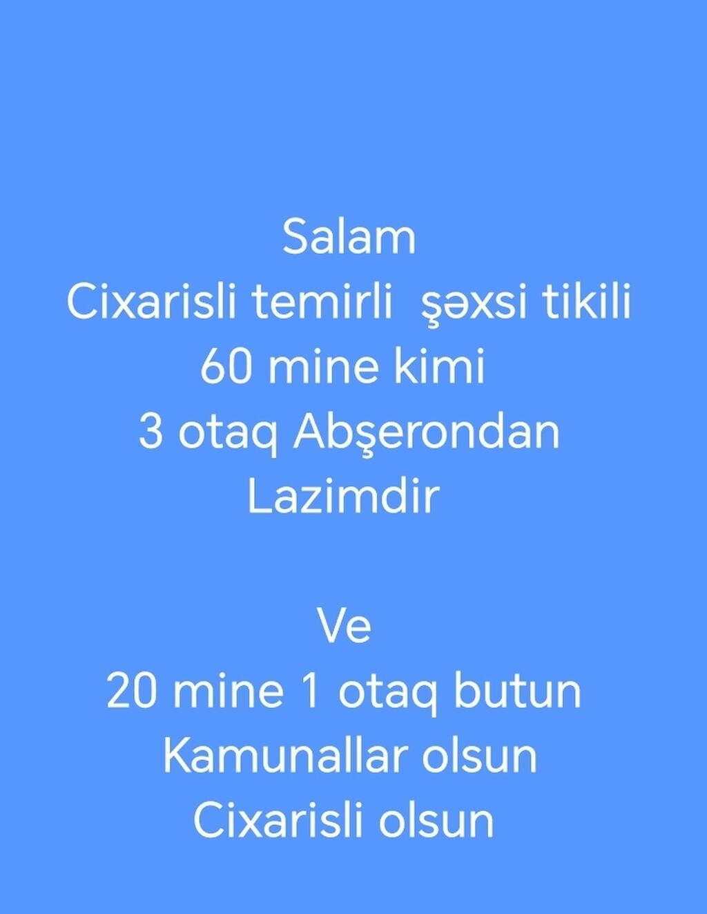 65 kv. m, 3 otaqlı, Qaz — Ev, villa, Bakı