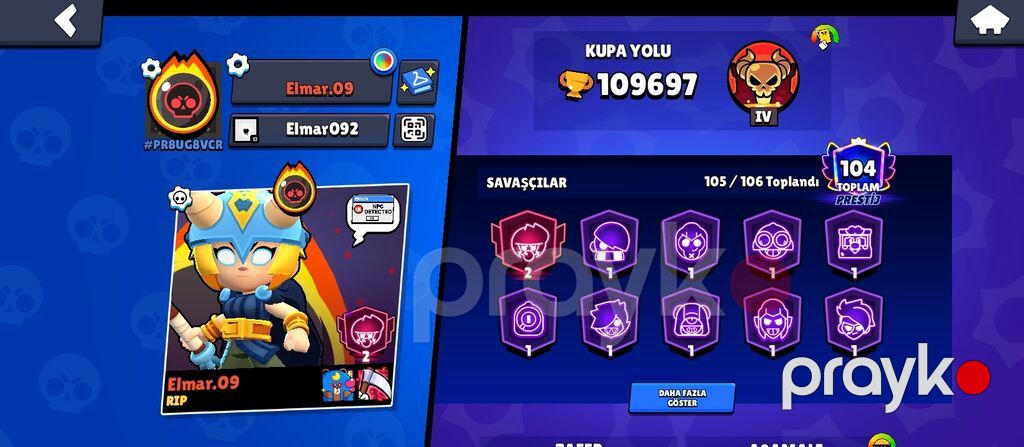 Brawl Stars hesabı – yüksək kupalı və zəngin kolleksiya - Kupa yolu — Digər, Biləsuvar (2)