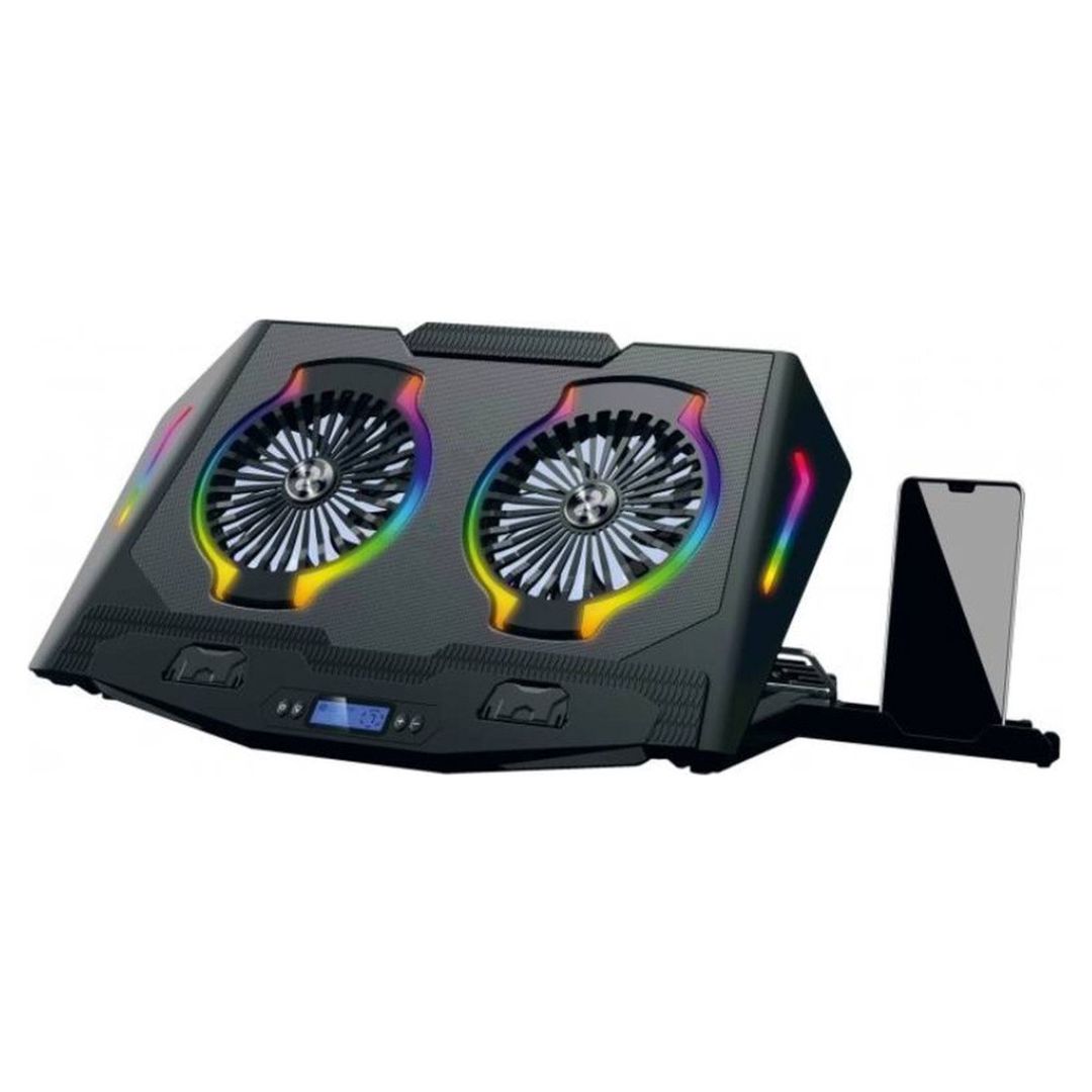 2E Gamıng Laptop stand up to 17.3", 2xUSB-A, LCD/phone holder, RGB, black (2E-CPG-006) — Periferik cihazlar, Bakı (2)