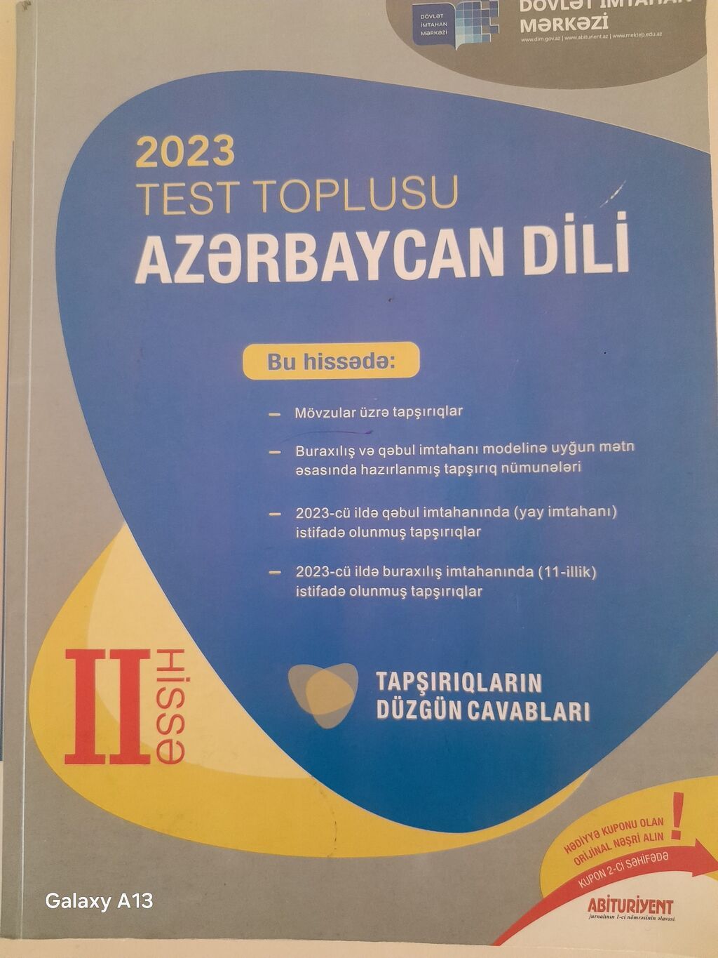 Azərbaycan dili Testlər 11-ci sinif, DİM, 2-ci hissə, 2023 il — Kitablar, Digah