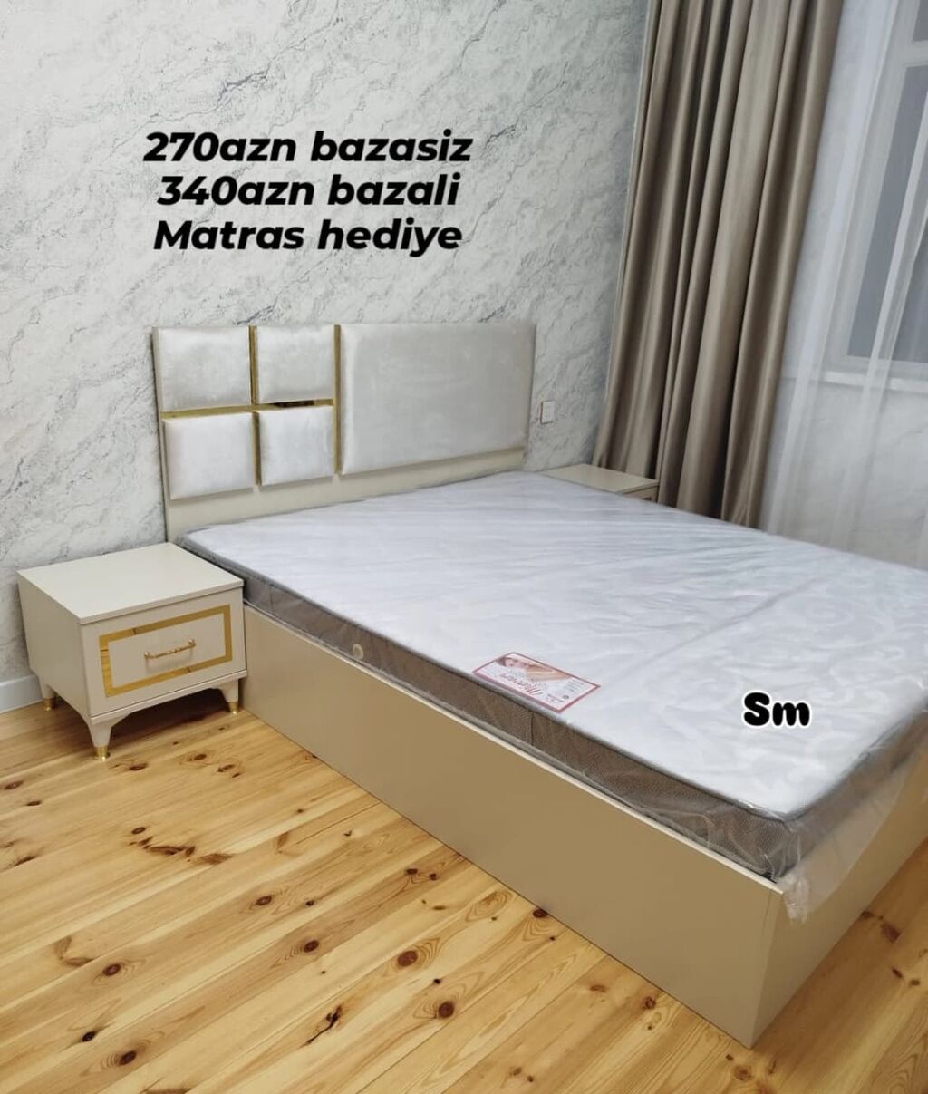 Məhsul: Yataq dəsti və ikinəfərlik yazı masası 1) Yumşaq başlıqlı — Yataq otağı mobilya dəstləri, Digah (2)