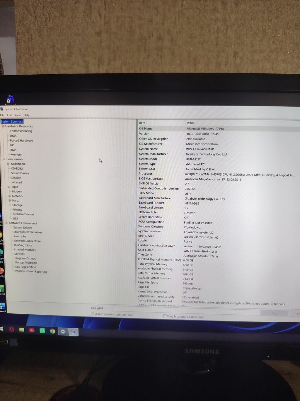Monitor Samsung 23 düyümluk - 60 hz CPU: Intel Core i5-4570S — 2.90 — Masaüstü kompüterlər, Bakı (3)
