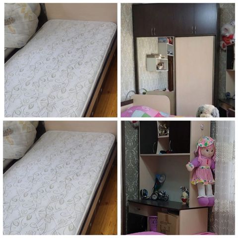 Oğlan və qız üçün, İşlənmiş, 2 təknəfərlik çarpayı, Yazı masası, Dolab, 2 tumba — Bakı