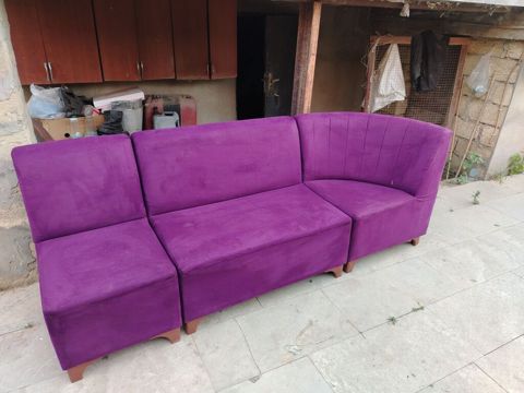 Bənövşəyi rəngli modul künc divan - 4 hissədən ibarət modul quruluş — Mehdiabad