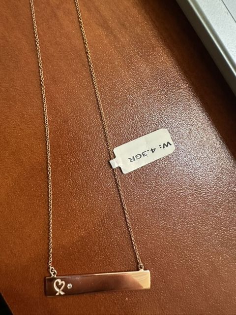 Boyunbağı, Tiffany, Çəhrayı qızıl, 750 Əyar, 4 g