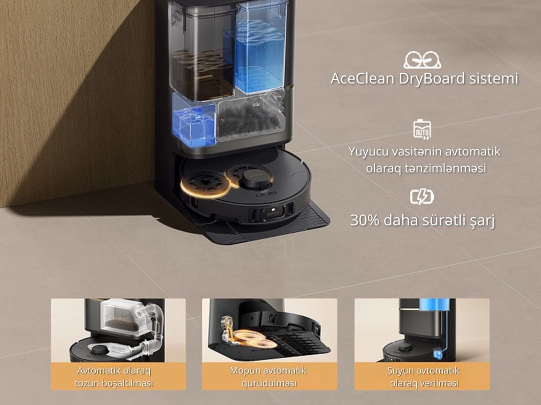 Robot-tozsoran Dreame L50s Pro Ultra Qara — Ev texnikası, Bakı (3)
