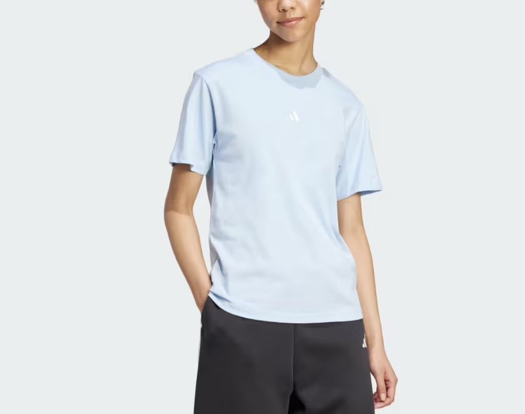 Original yeni Adidas T-shirt. S olchu. Məhsul: Açıq mavi qadın — Futbolka və polo, Bakı (3)