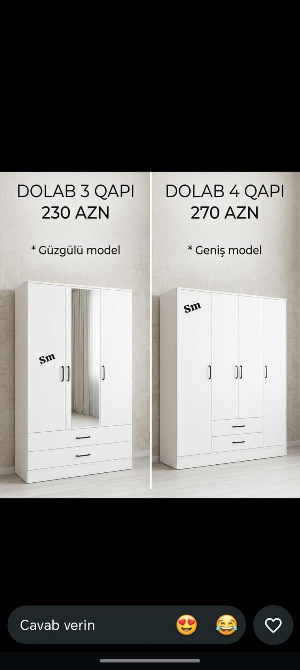 Ağ rəngli şkaf modelləri Variantlar: - 3 qapılı dolab – 230 AZN — Şkaflar, Digah