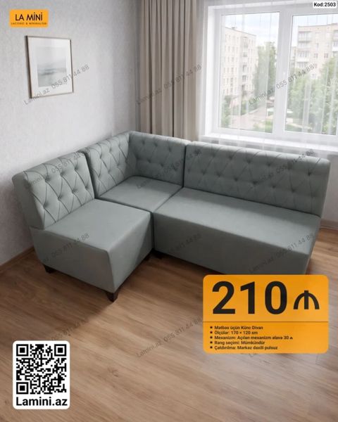 LA Mını – Mətbəx üçün künc divan - Ölçülər: 170 120 sm - Mexanizm — Bakı