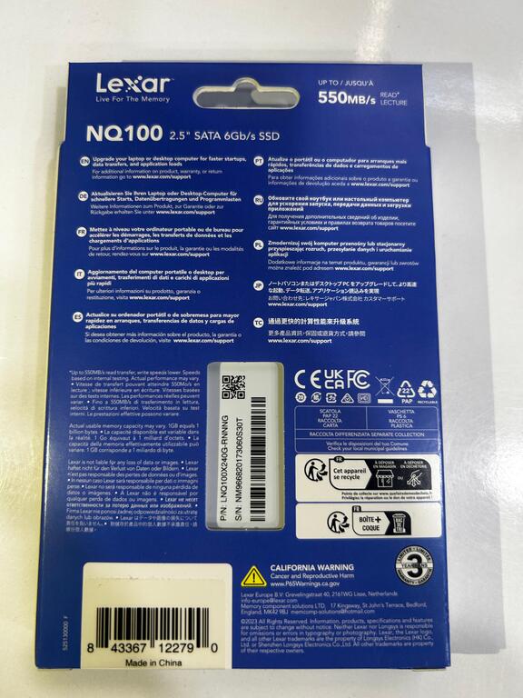 SSD "Lexar NQ"100" 240GB — Kompüterlər və noutbuklar, Bakı (3)