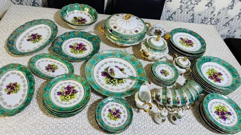 Nahar dəsti, rəng - Yaşıl, Farfor