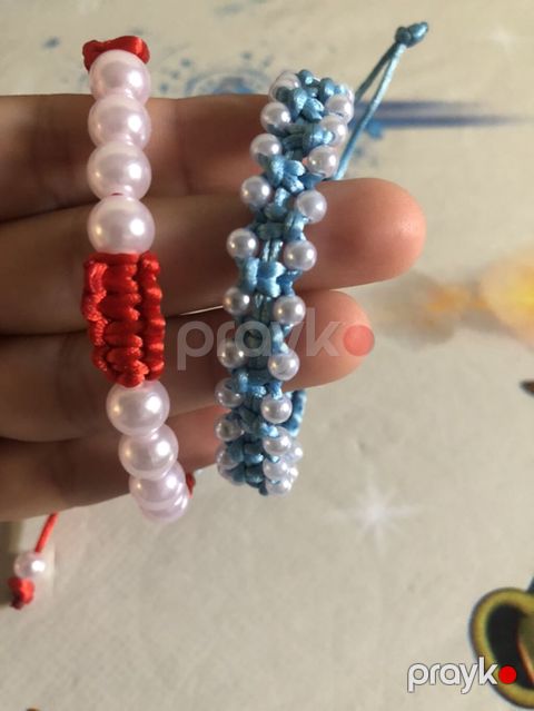 Makrame üslubunda 2 ədəd qolbaq dəsti - Material: parlaq saten ip