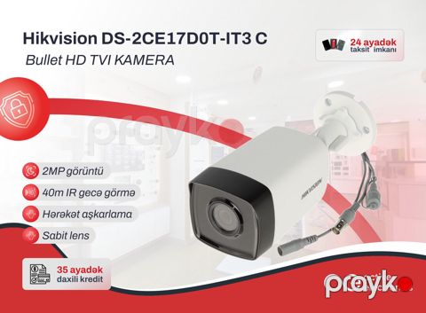 Təhlükəsizlik kamerası Hikvision DS-2CE17D0T-IT3(C) — Bakı