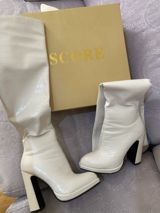 Məhsul: Score brend dizaynlı qadın çəkmələri - Rəng: Ağ, timsah — Boots