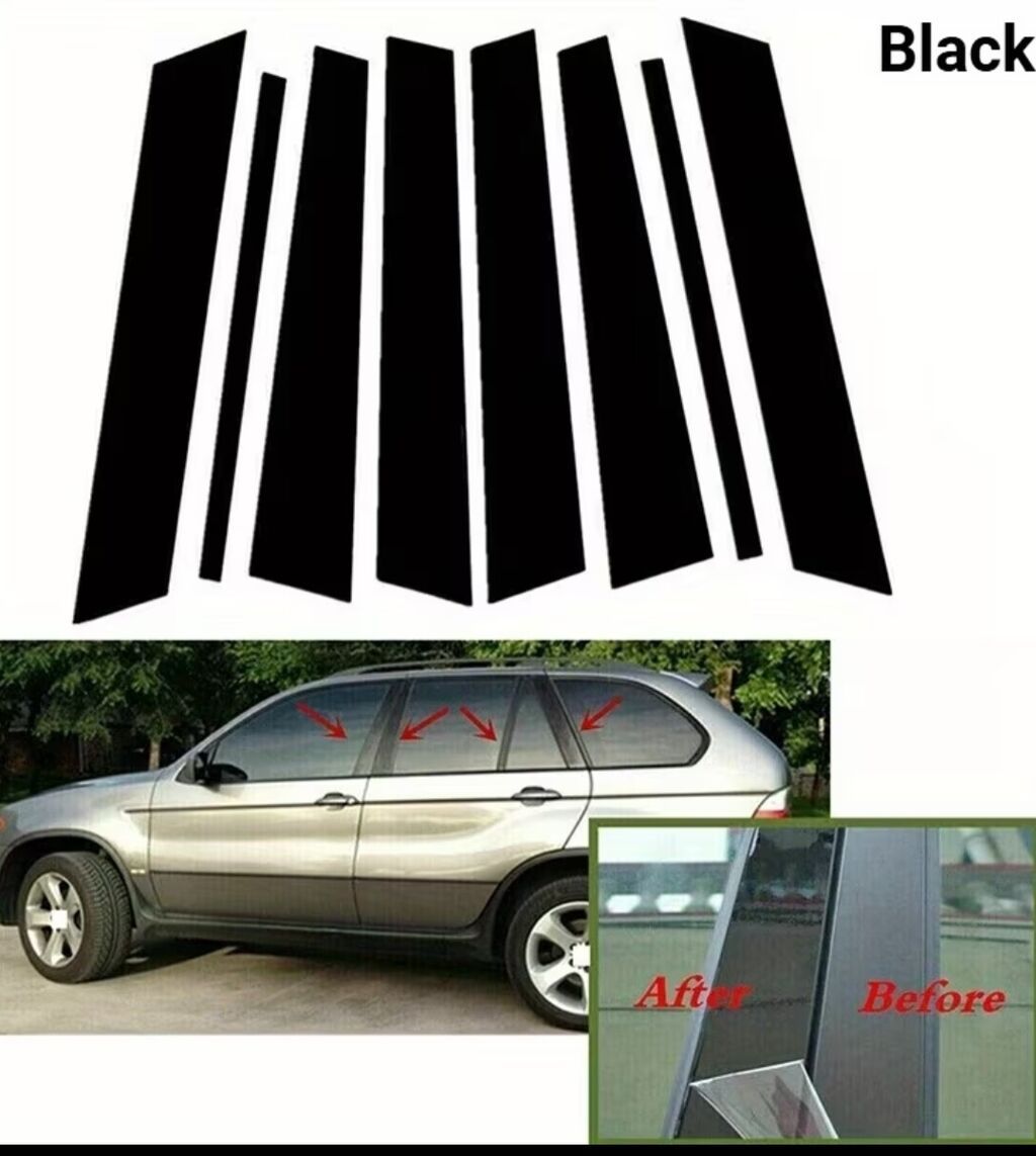 Bmw x5 e53 üçün qapı sütunu (B‑pillar) örtüyü – qara vinil yapışqan — Digər, Digah (2)