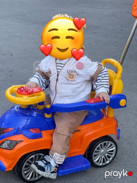 Uşaqlar üçün itələməli oyuncaq maşın “Magic Car”. Parlaq narıncı — Bakı