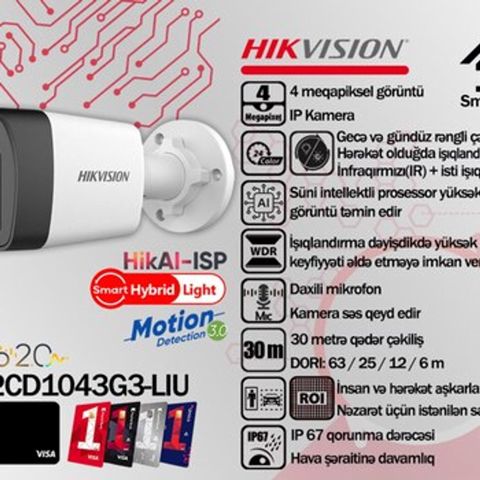 IP videomüşahidə kamerası Hikvision ColorVu 3.0 4MPDS-2CD1043G3-LIU