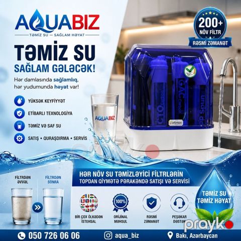 Qiymətlər 220 manatdan başlayır. Təmiz SU — Sağlam Gələcək — Bakı