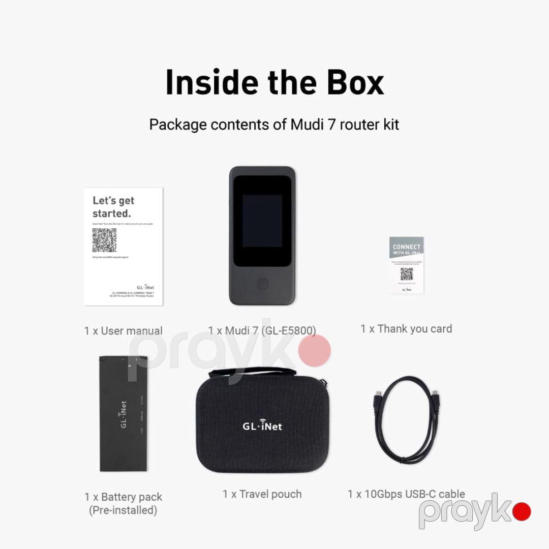 GL.iNet Mudi 7 (GL-E5800) 5G Tri-Band Wi-Fi 7 Mobil VPN Router (eSIM dəstəyi ilə) — Şəbəkə və server avadanlığı, Bakı (10)